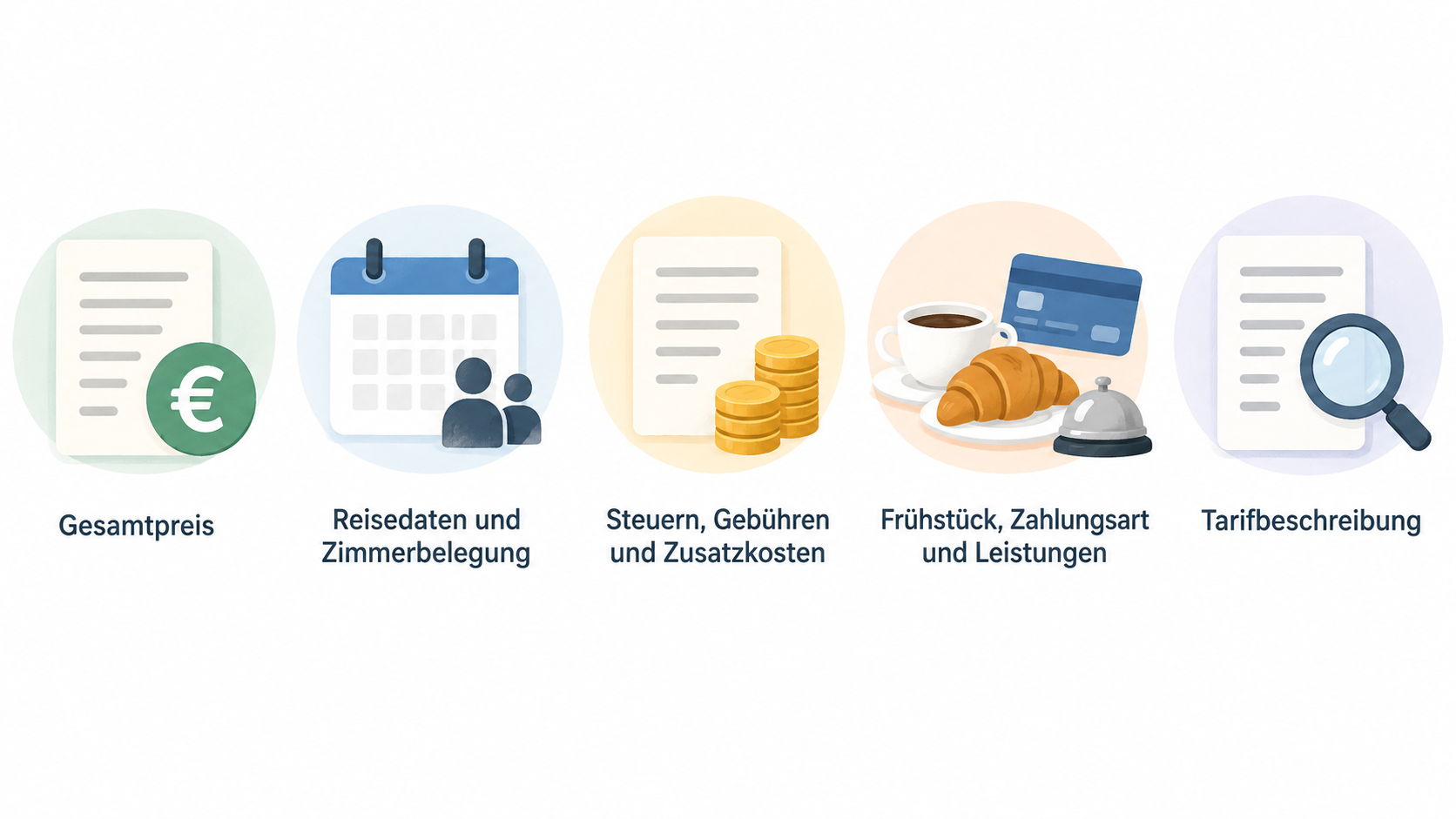 Die feste Reihenfolge der fünf Tarifprüfungen als nummerierte Checkliste zeigen.